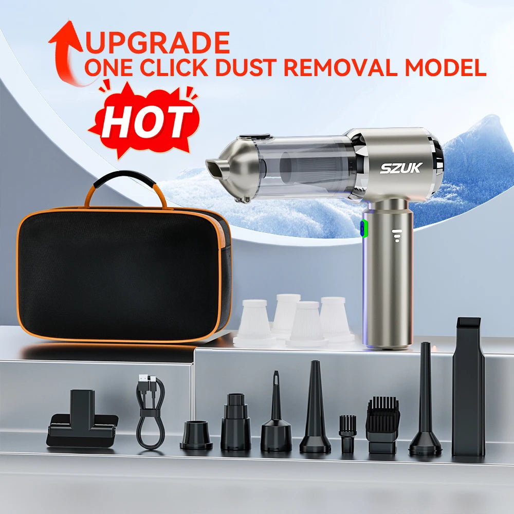 SZUK C012MAX Car Vacuum Cleaner Wireless Mini Handheld Strong Suction Cleaning Machine Portable Vacuum Cleaner for Car Home