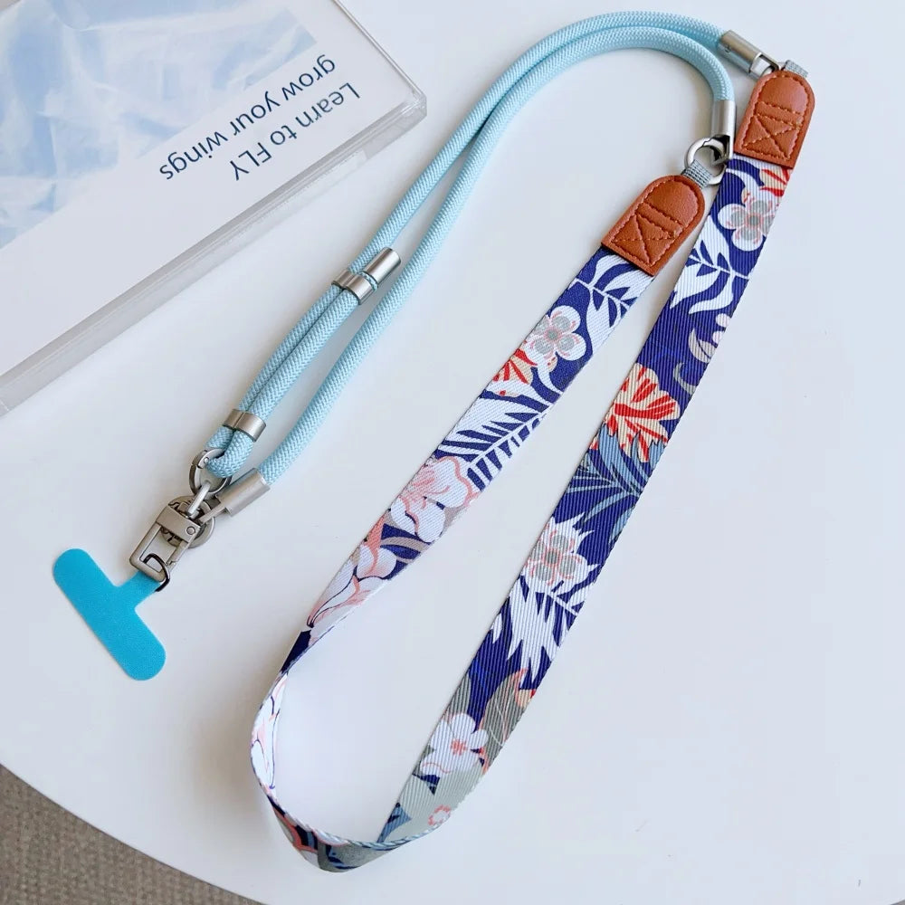 Colorful Adjustable Long Lanyard for Mobile Cell Phone Candy Solid Color Crossbody Necklace Anti-Lost Strap for Phone Universal