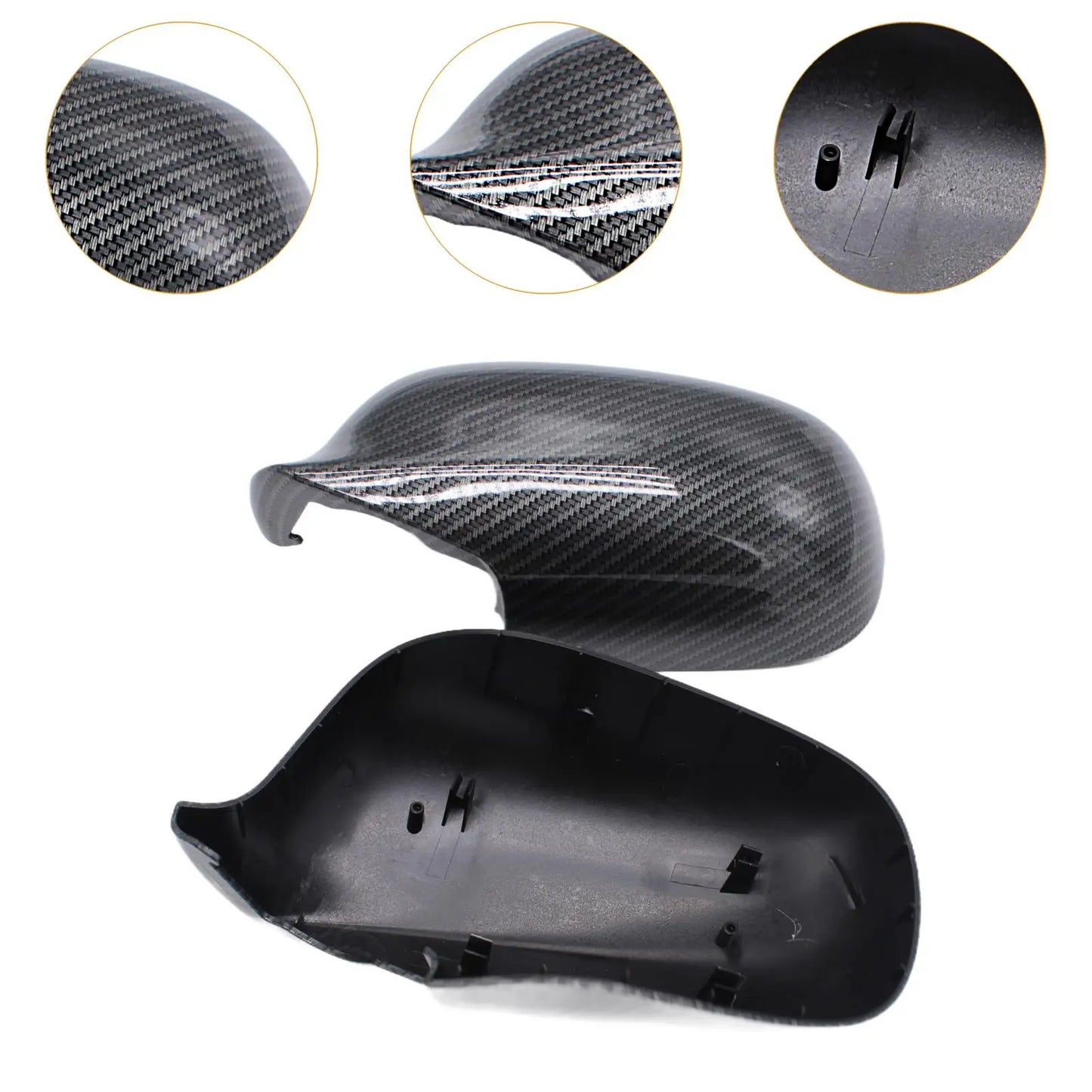 2Pcs Car Side Mirror Cover Caps 12797722 12797723 Automotive Repair Parts Easy to Install Door Mirror Housings for Saab 9-3
