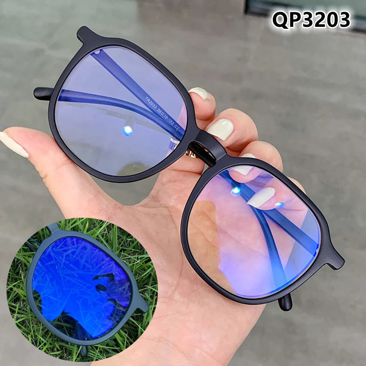 Photochromic Eyeglasses Women Men 2024 Metal Simple Circle Lunettes Anti Reflet Homme Blue Light Original Blue Photogray Glasses