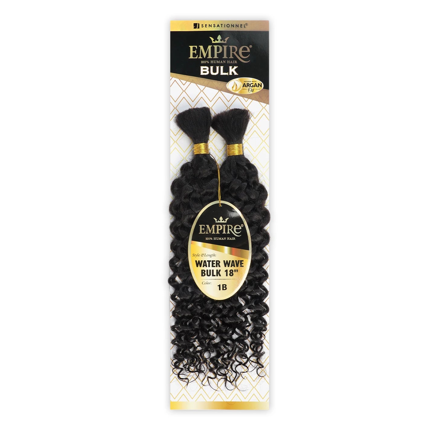 Sensationnel Empire Human Hair Braids Water Wave Bulk 18" - 100% Human Hair, Deep Wave Texture