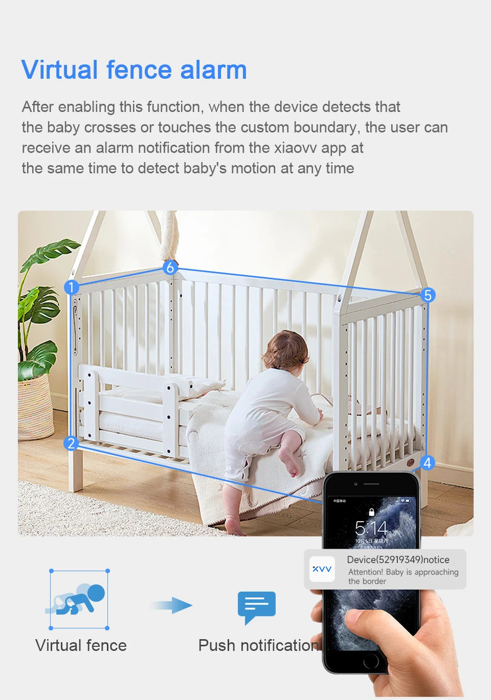 4MP 2K WiFi indoor high-definition crying detection baby monitor full-color night vision 360 degree rotating network camera