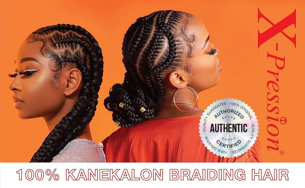 Sensationnel African Collection Braids 6X X-Pression Pre-Stretched Braid 58" - Lightweight, Long-Lasting