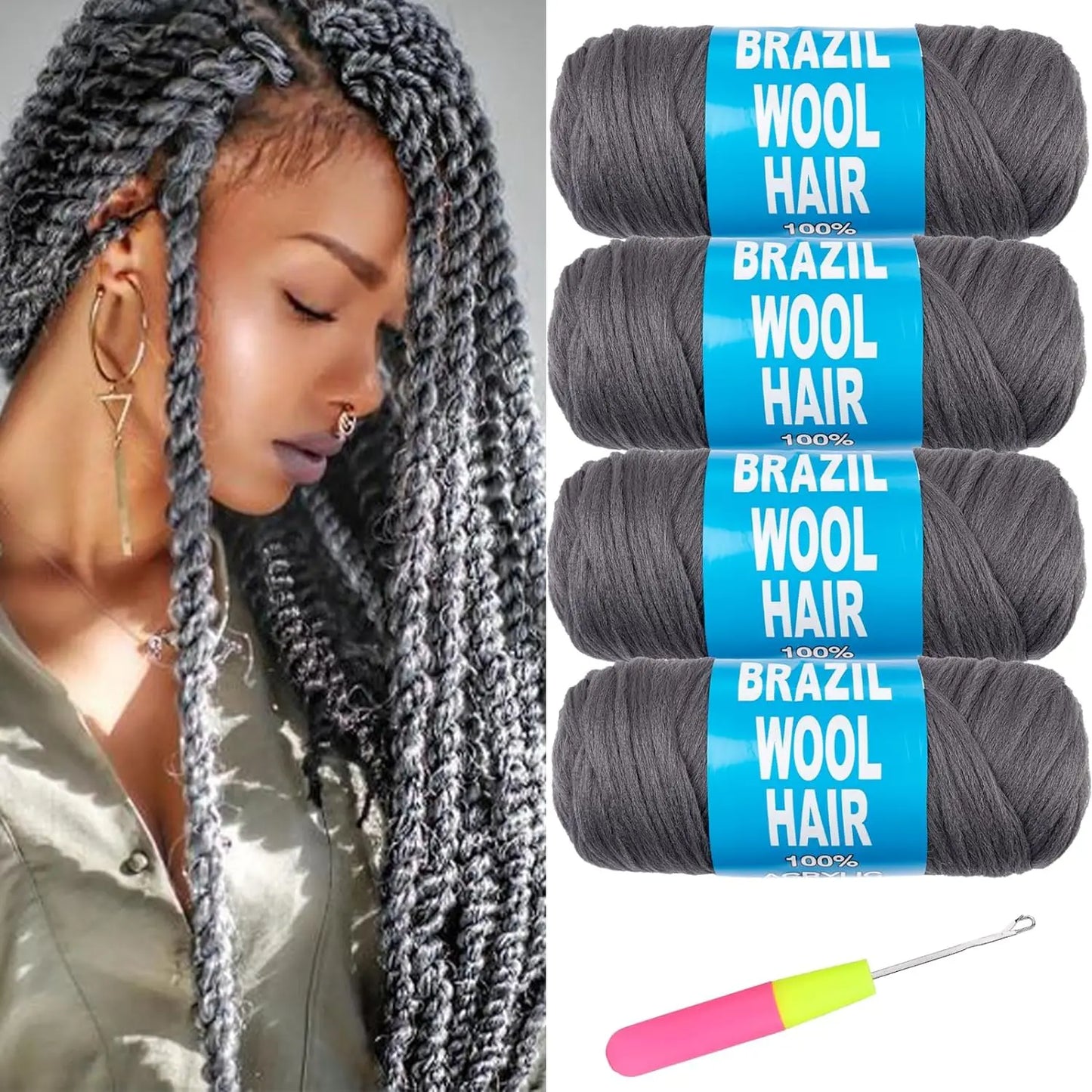 Kanekalon For Braiding 70g per bundle Brazilian wool hair flame retardant synthetic fiber for box braids Senegalese Twist Braids
