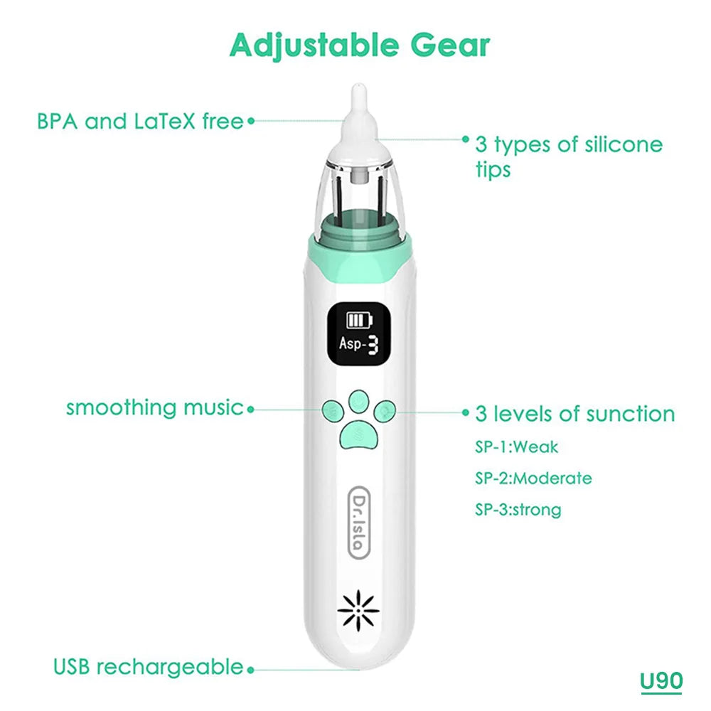 MAMIJOY Electric Nasal Absorber Baby Nose Cleaner Silent Baby Obstruction Rhinitis Cleaner Nasal Aspirator For Newborn U94