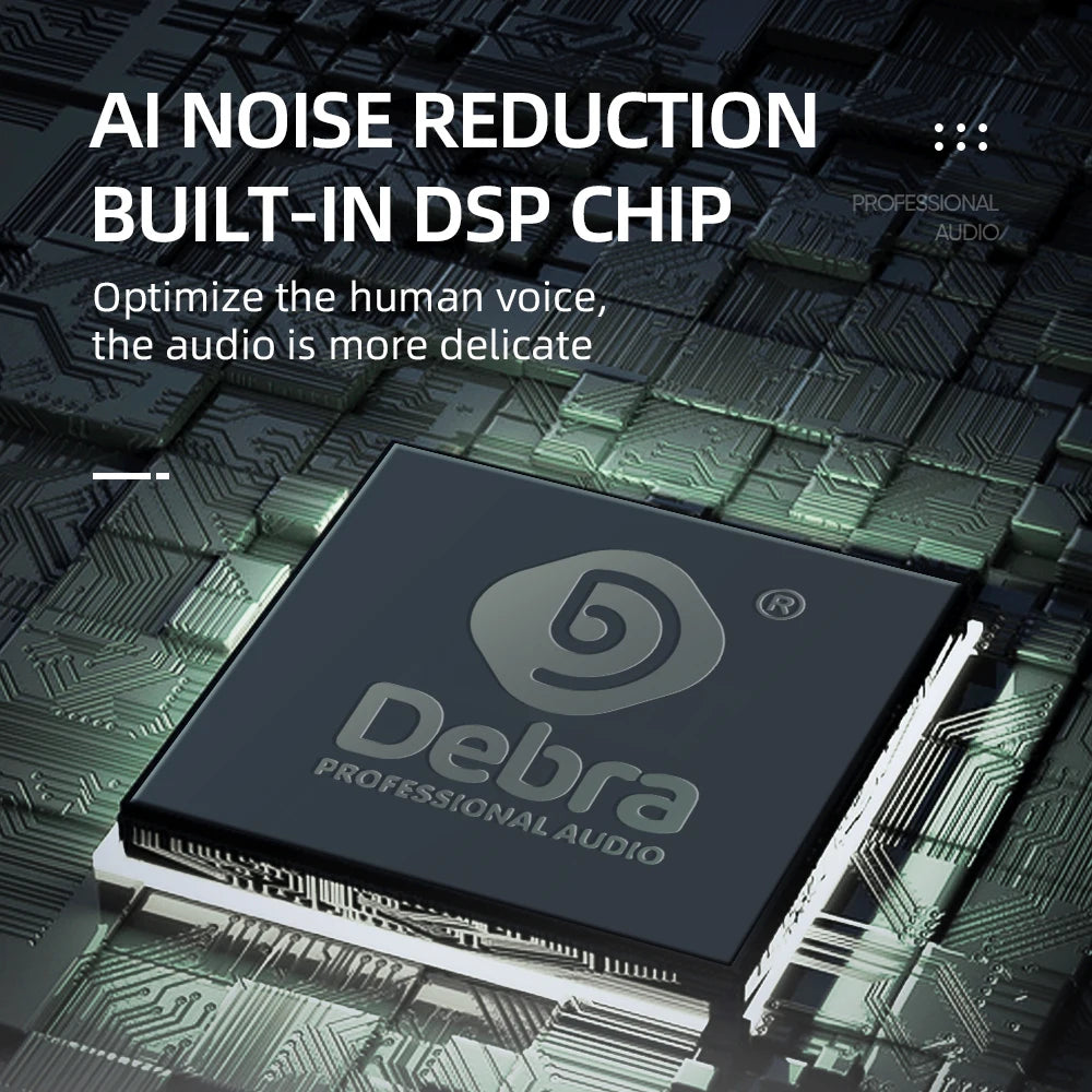 Debra X7 Karaoke 2 Channel Wireless Microphone System, 5.0 Bluetooth, DSP Reverb, Fiber Optic Interface For Karaoke And Church