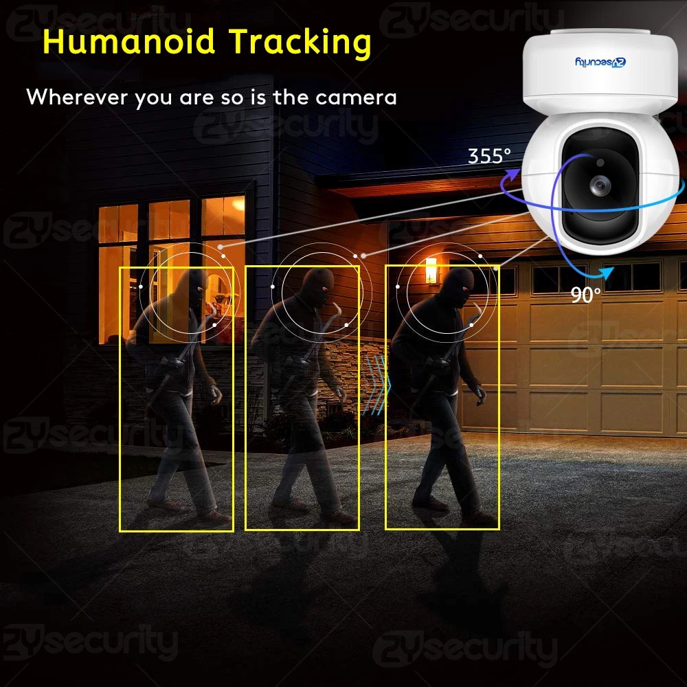 5MP 2.4/5G Wifi Camera with LAN Indoor Human Detect &amp; Tracks Baby Camera Smart Home Security 2-way Audio Night Vision PTZ Camera