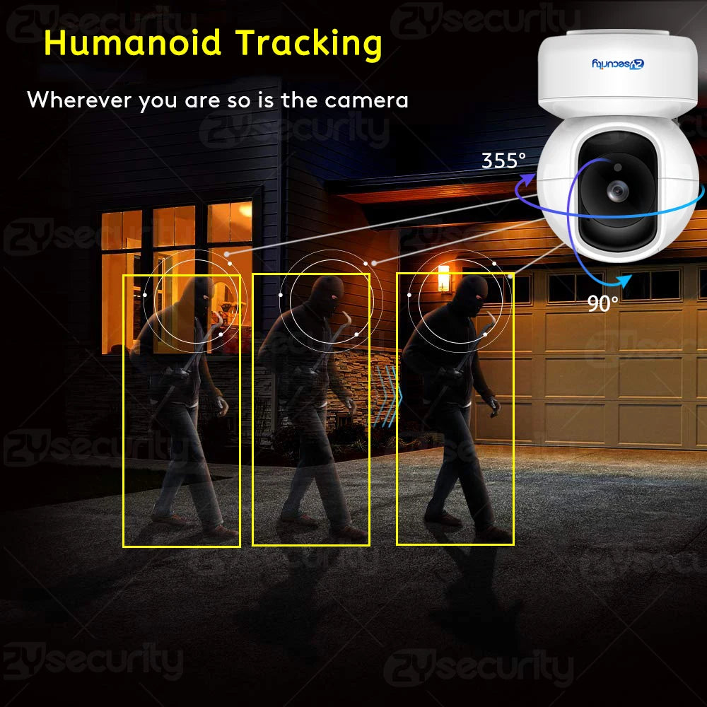 5MP 2.4/5G Wifi Camera with LAN Indoor Human Detect & Tracks Baby Camera Smart Home Security 2-way Audio Night Vision PTZ Camera