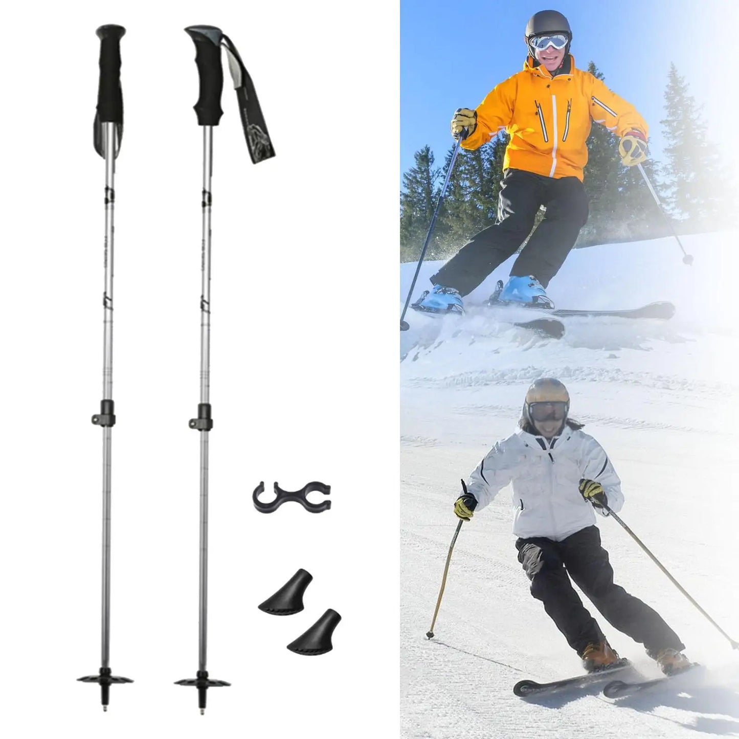 Skiing Pole Adjustable Trekking Poles for Outdoor Adventures Hiking Support Snowboarding Sturdy Walking Sticks for Mountains