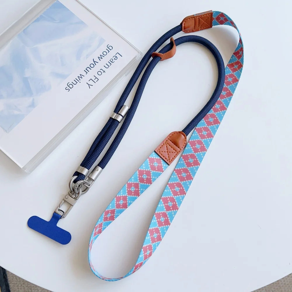 Colorful Adjustable Long Lanyard for Mobile Cell Phone Candy Solid Color Crossbody Necklace Anti-Lost Strap for Phone Universal