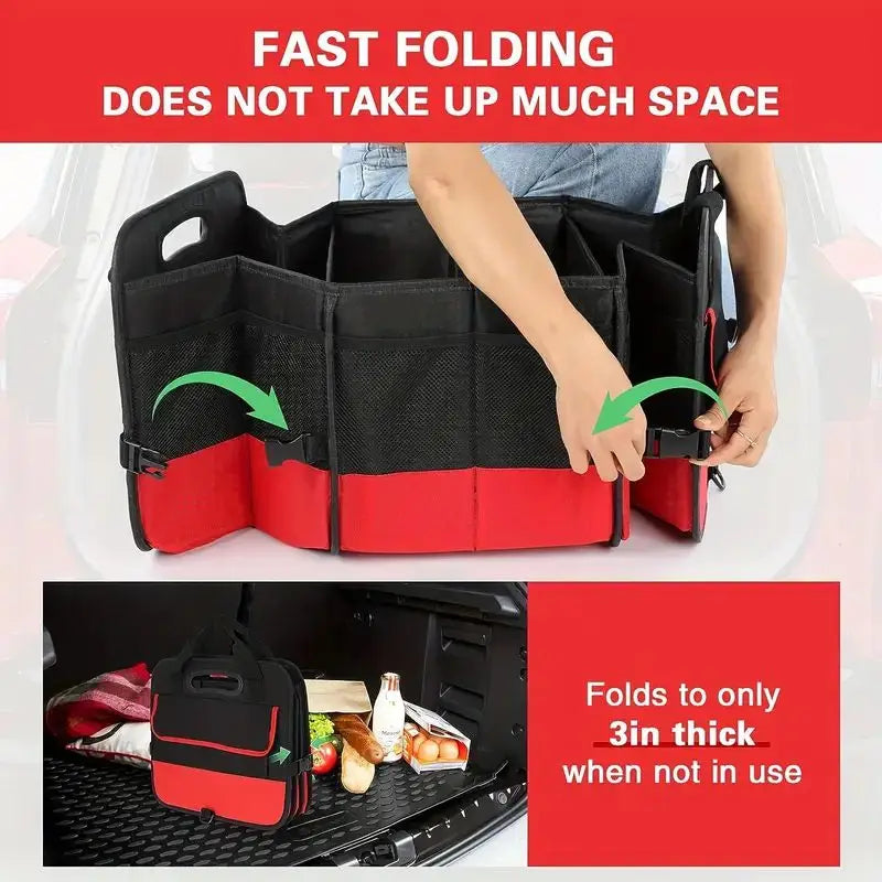 90L Foldable Trunk Storage Box Camping Waterproof Oxford Cloth Easy to Carry for Fishing travel Large-Capacity Car Organizer