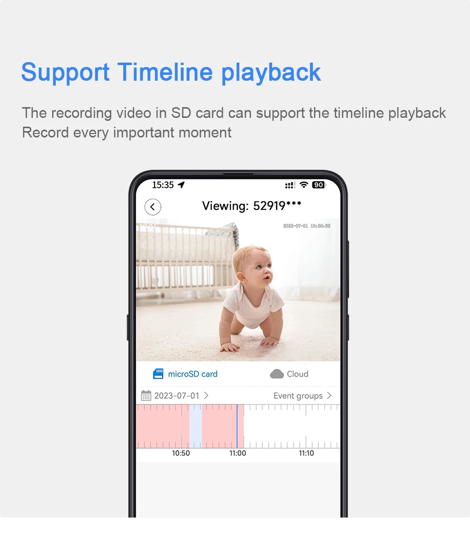 4MP 2K WiFi indoor high-definition crying detection baby monitor full-color night vision 360 degree rotating network camera