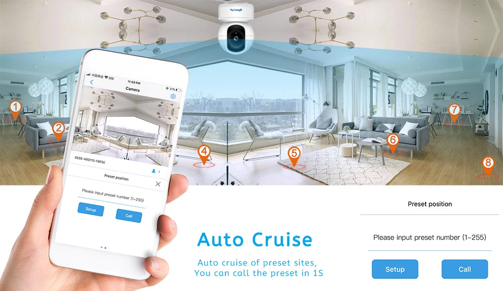 5MP 2.4/5G Wifi Camera with LAN Indoor Human Detect & Tracks Baby Camera Smart Home Security 2-way Audio Night Vision PTZ Camera