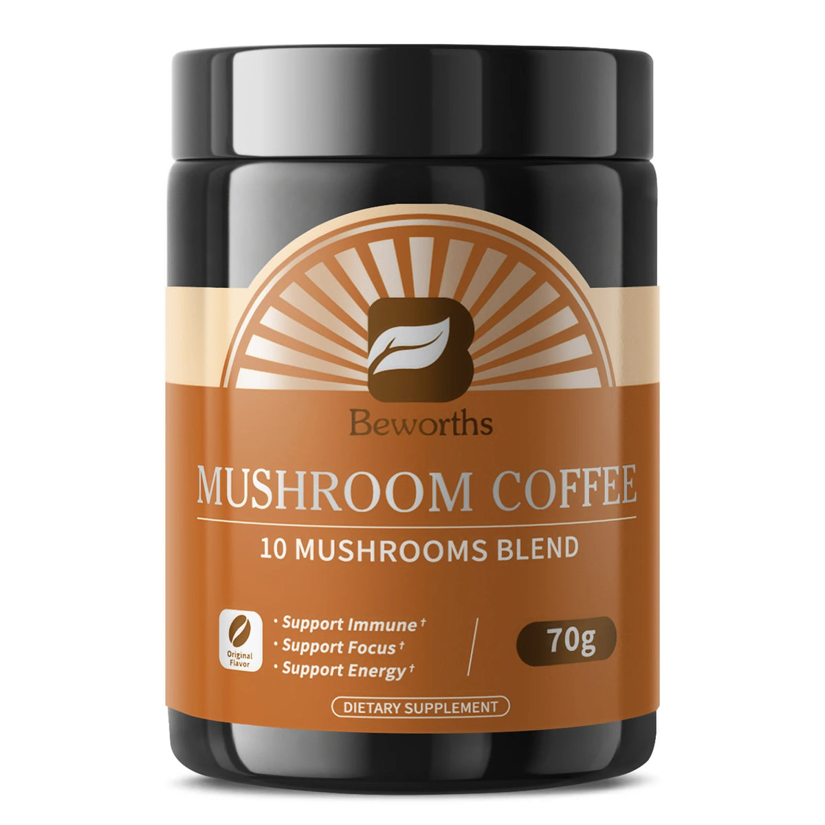 Organic Lion Mane Mushroom Coffee with Reishi, Cordyceps- Support Energy, Mental Clarity & Focus, Brain Booster