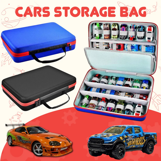 Toy Car Storage Case Compatible with Hot Wheels Cars Holds 36 Toy Cars Toy Car Organizer with Handle or Model Cars Small Dolls