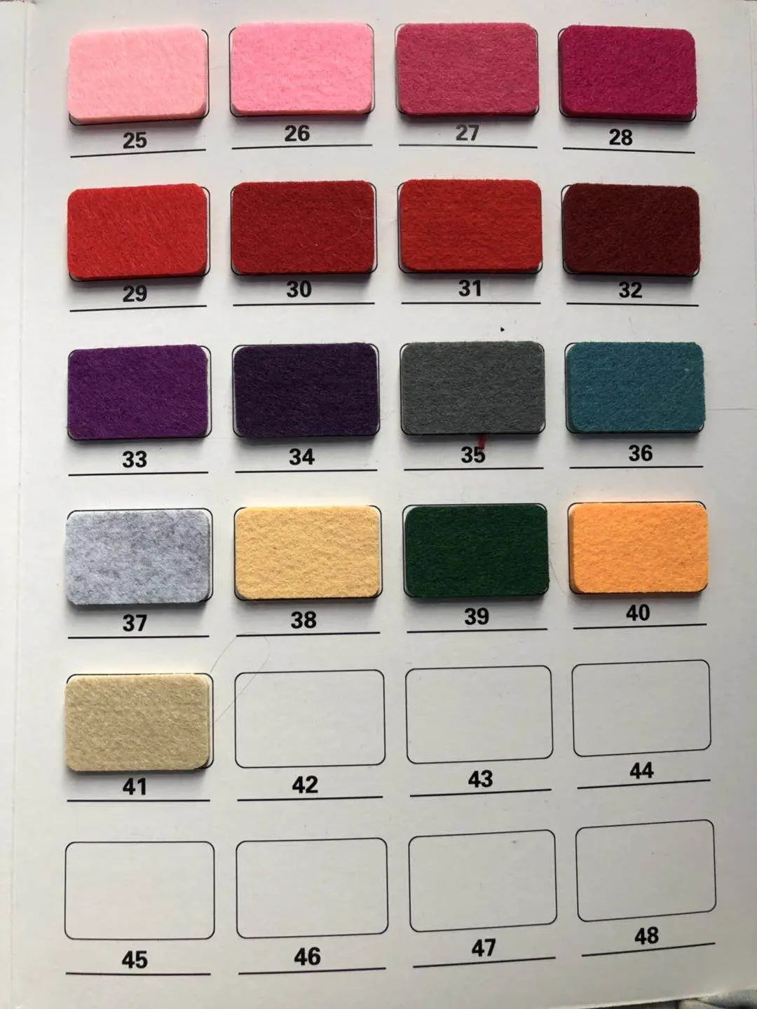 1mm 2mm 3mm 4mm 5mm Non Woven Needle Color Polyester Felt