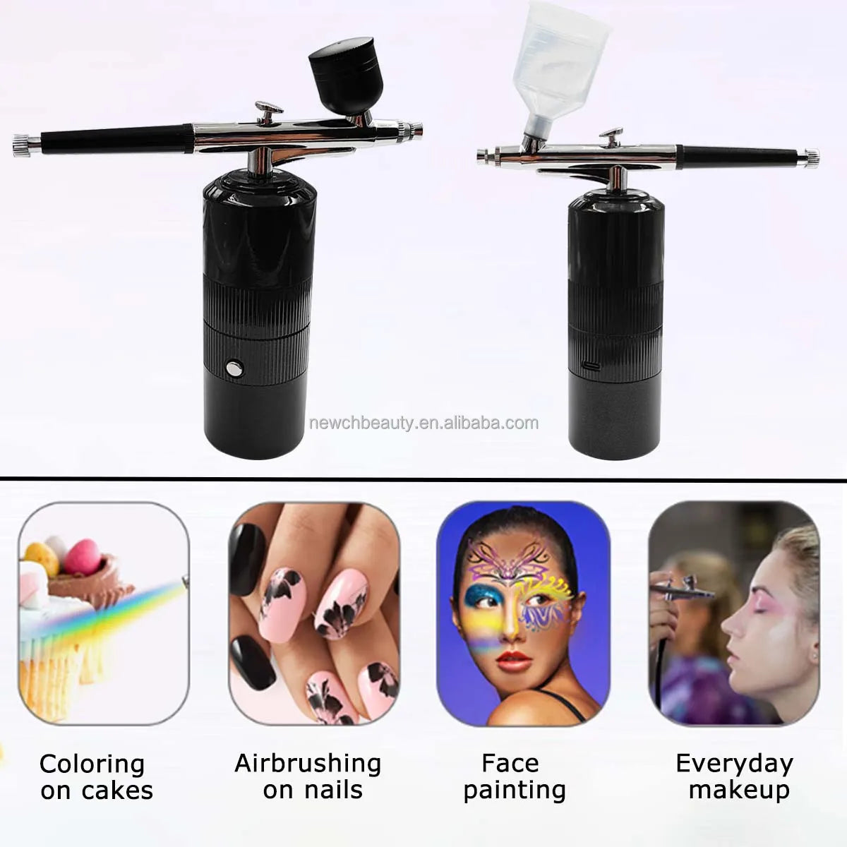 DIY Nail Manicure Airbrush Air Compressor Makeup Kit Nano Mist Sprayer Gun for Cake Painting Tattoo Craft Barber Beauty Spa Use