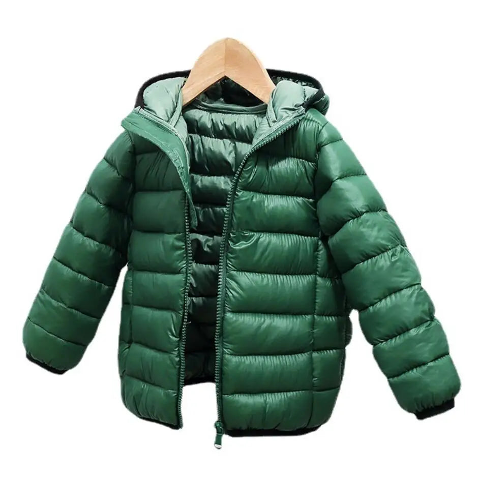 Girls Light Down Cotton Jacket Baby Boys Snowsuit Jackets Autumn Children Clothing 2-8 Years Fashion Kids Hooded Outerwear Coats