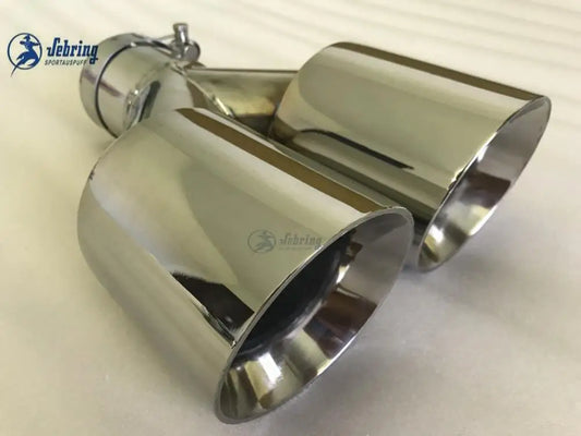 Stainless steel skew double  steel Universal DUAL Automobile exhaust pipe Muffler Car accessories modification