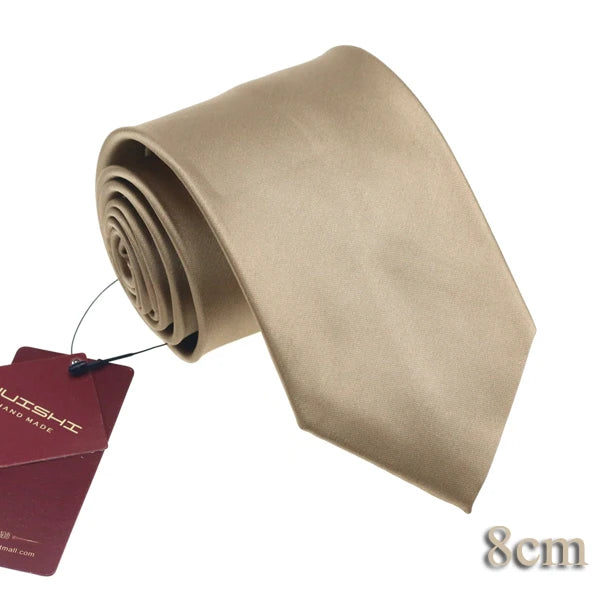 HUISHI 8CM Men's Solid Dark Blue Color Neck Tie 6cm Waterproof Jacquard Necktie Daily Wear Cravat Wedding Party For Men