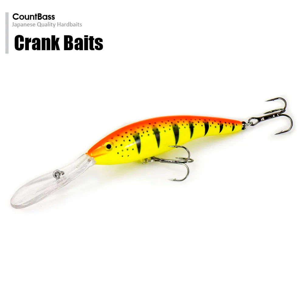 Countbass Deep Tail Wobbler Floating Diving Depth 9M Crankbait Fishing Lures, 110mm 22g