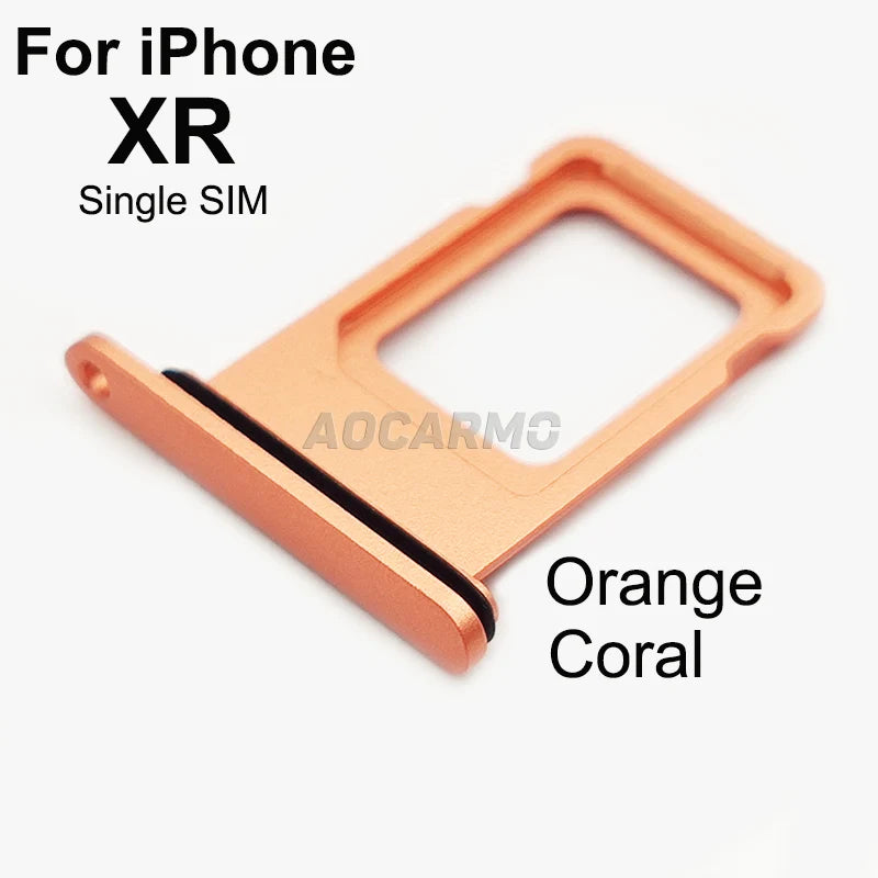 Aocarmo Single Double Sim Card Micro Holder Dual Sim Card Tray Slot For iPhone XR Replacement Part