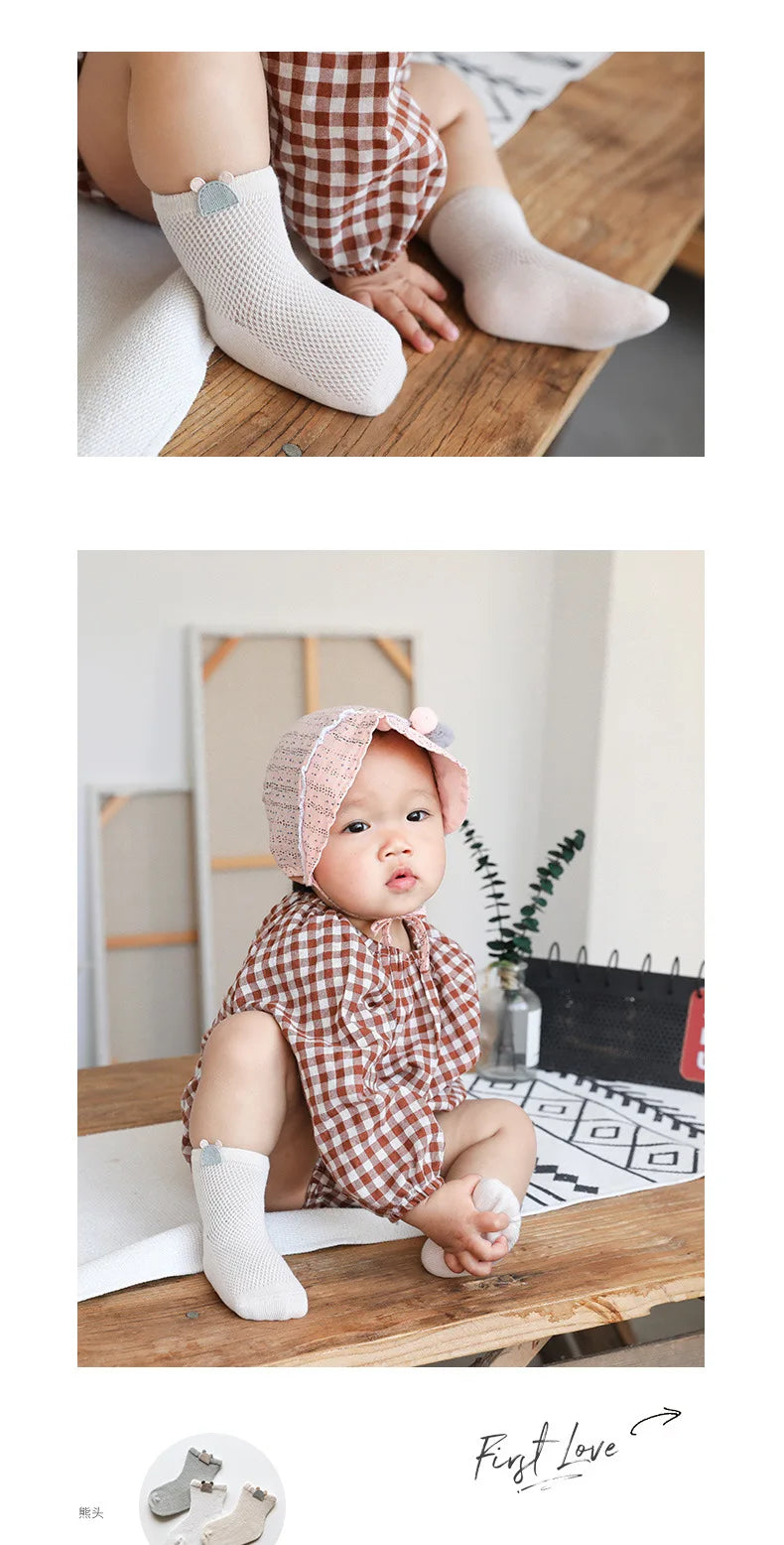 3 Pairs 0-5Y Baby Socks, Children's Socks, Thin Cotton, Breathable Mesh, Baby Socks, Boneless Baby Socks, Cute Accessories Socks