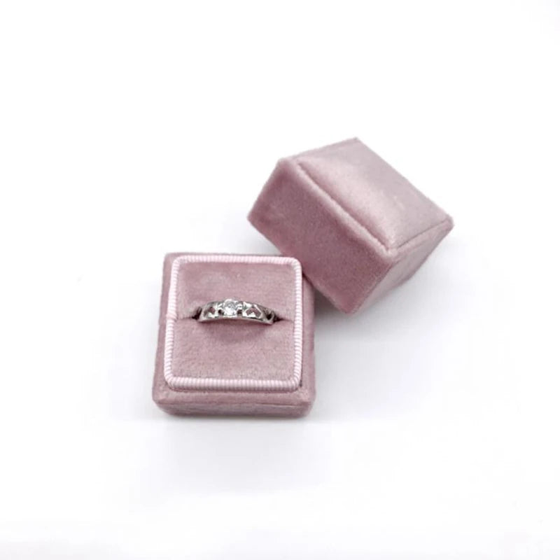 Wholesale High Quality Jewelry Package Box in Velvet Quadrilateral Box 10PCS for Ring Jewelry accessories