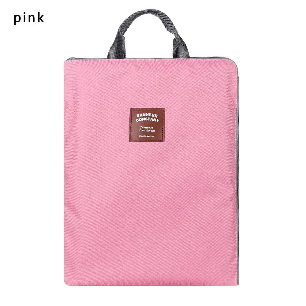 A4 File Folder Large Canvas Zipper Multifunctional A4 File Folder Document Bag Business Briefcase Organizer Stationery
