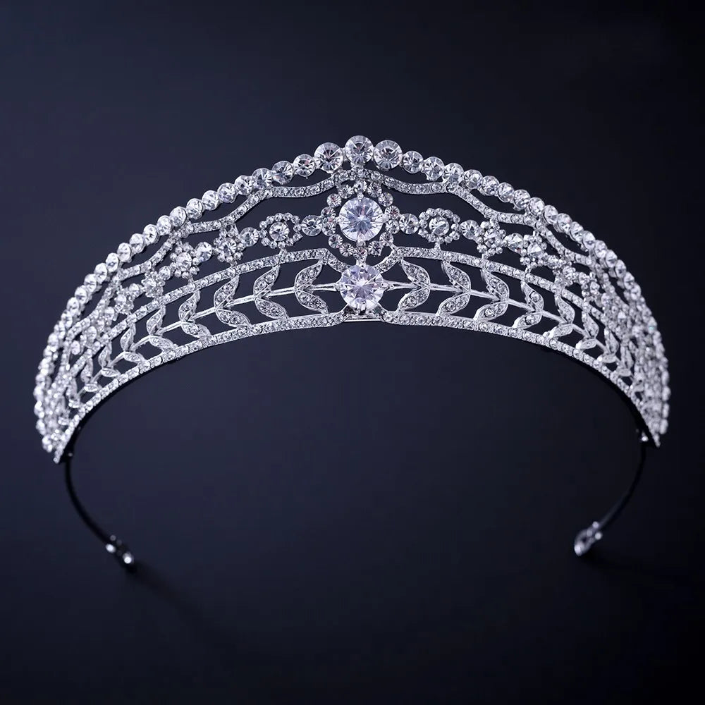 Silver Color Crystal Rhinestone Crown and Tiara Wedding Hair Accessories Bridal Tiaras Hair Crown Wedding Headpiece Women Diadem