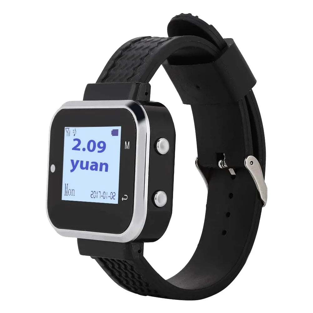 20 Call Button 2 Watch Pager Receiver for Restaurant Cafe Bar Wireless Service Call Bell Guest Calling System Pager