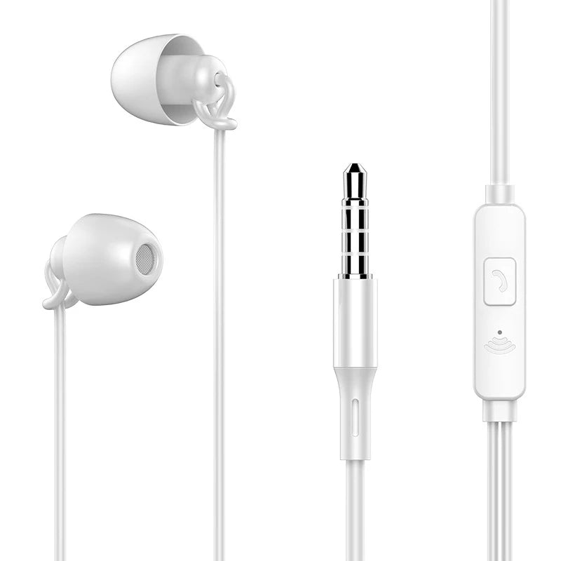 ASMR Earphone Hifi Headset Noise-Cancel Sleeping Earbud Soft Silicone Headset TPE Wire No Ear Pressure Earbuds For Xiaomi Huawei