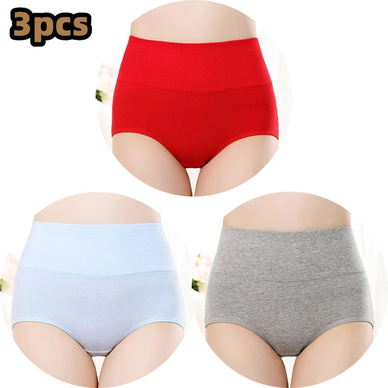 Cotton Women's Panties Elastic Soft Large Size XXXL Embossed ROSE Ladies Underwear Breathable Sexy High Waist Briefs