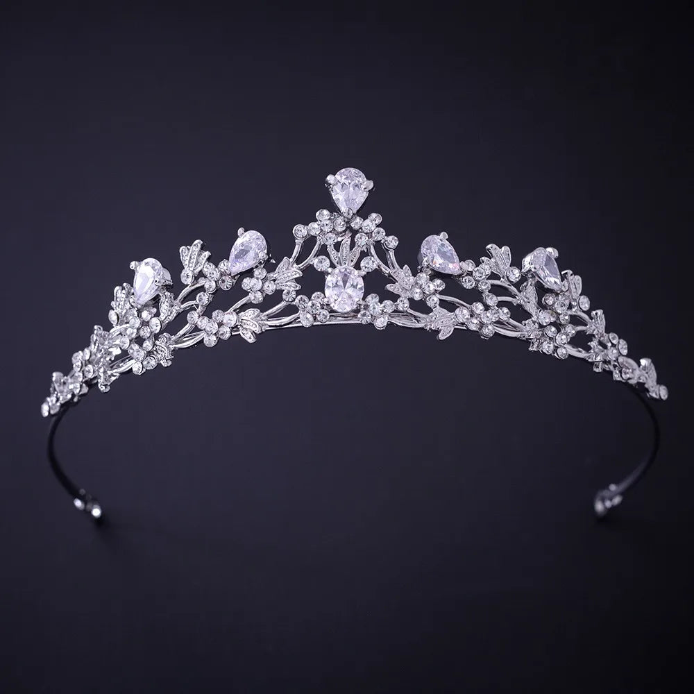 Silver Color Crystal Rhinestone Crown and Tiara Wedding Hair Accessories Bridal Tiaras Hair Crown Wedding Headpiece Women Diadem