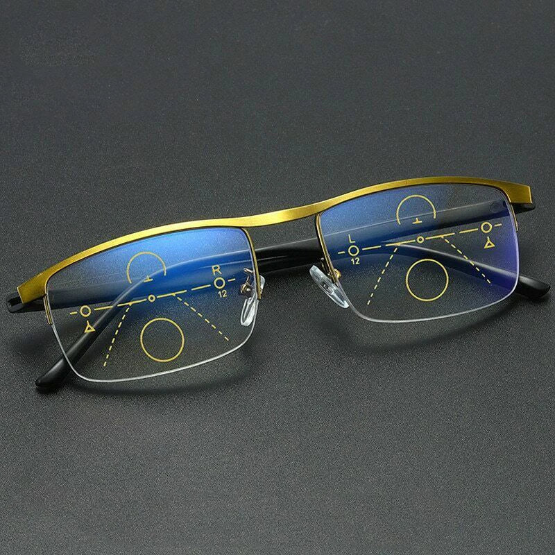 German Intelligent Color Progressive Half Frame Auto Focus Reading Glasses Anti-Blue Light Clearly For Women Men Eyeglasses