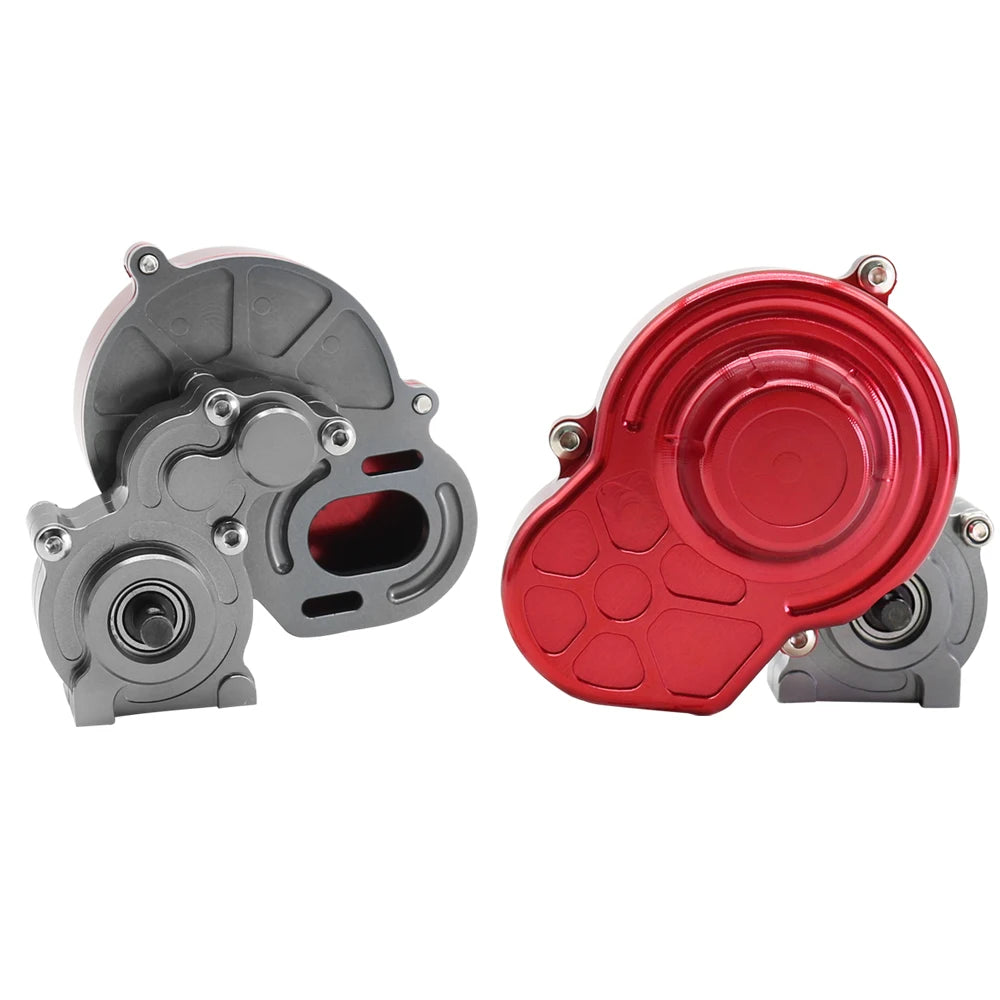 48P All Metal Transmission Gearbox with Motor Gear/Protective Cover for 1/10 RC Rock Crawler Axial SCX10 9028 90047  Truck