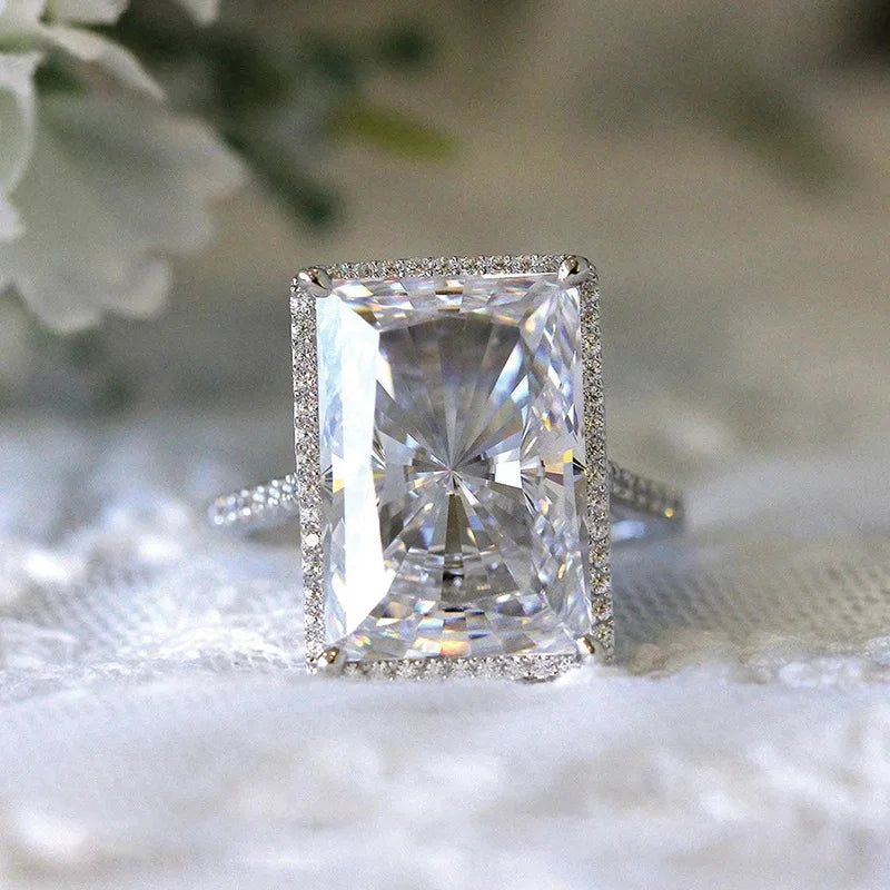 FCJ Simple Fashionable Gold Plated Children's Gemstone Ring Trendy Oval Cut Rectangular Eye-catching Design 18K Inlay