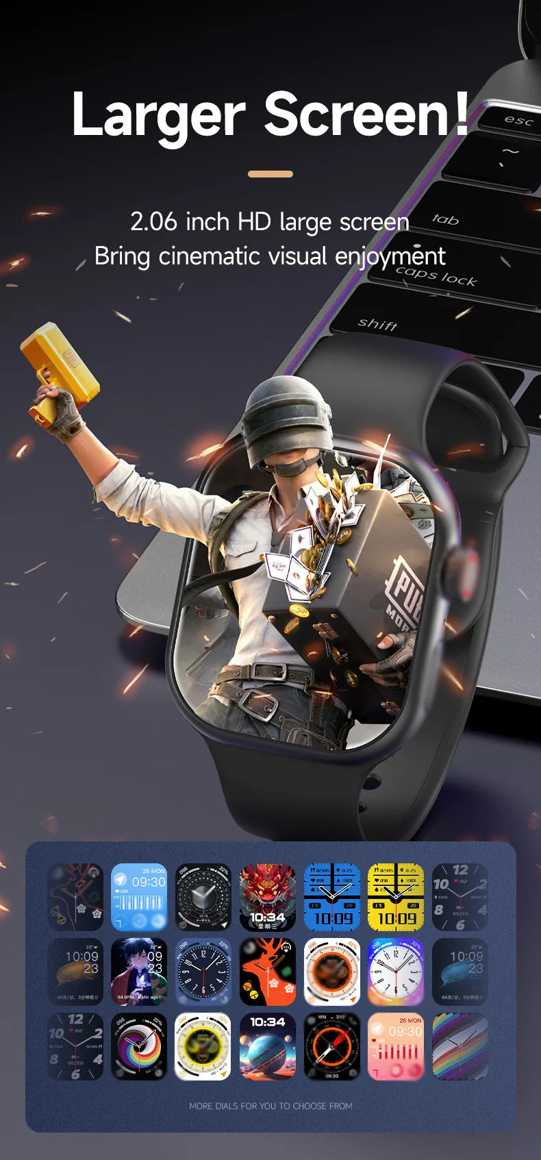 2026 Smart Watch Camera BT Call Heart Rate Fitness Tracker Waterproof iOS Android