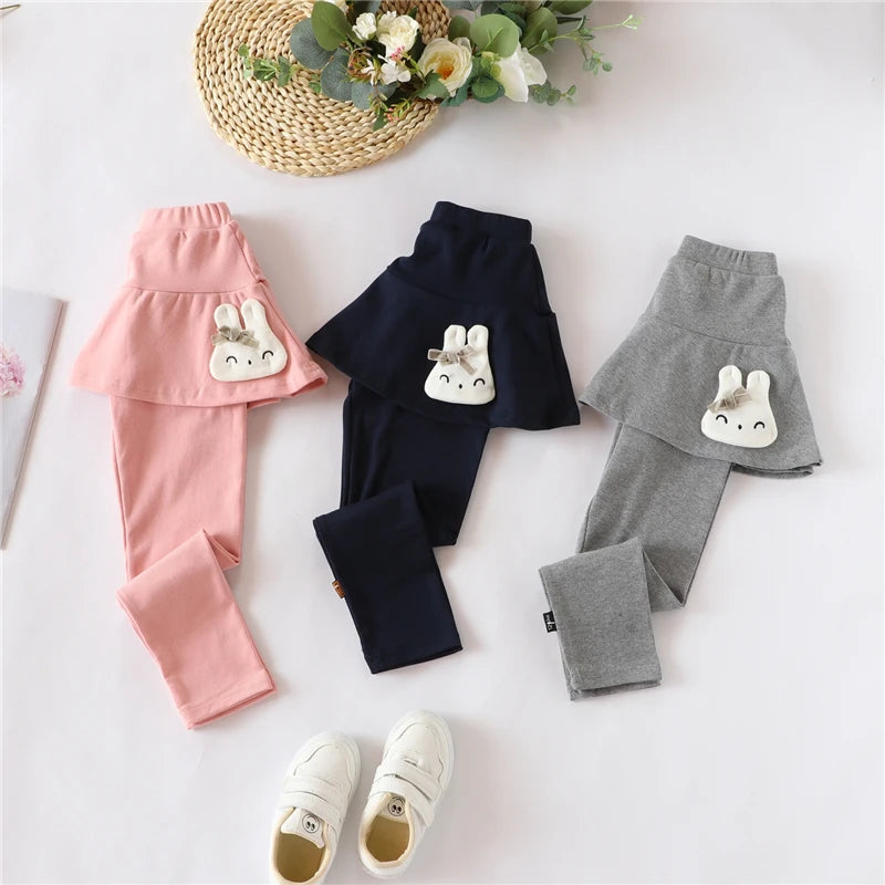 New Cotton Baby Girls Leggings Lace Princess Skirt-pants Spring Autumn Children Slim Skirt Trousers for 2-7 Years Kids Clothes