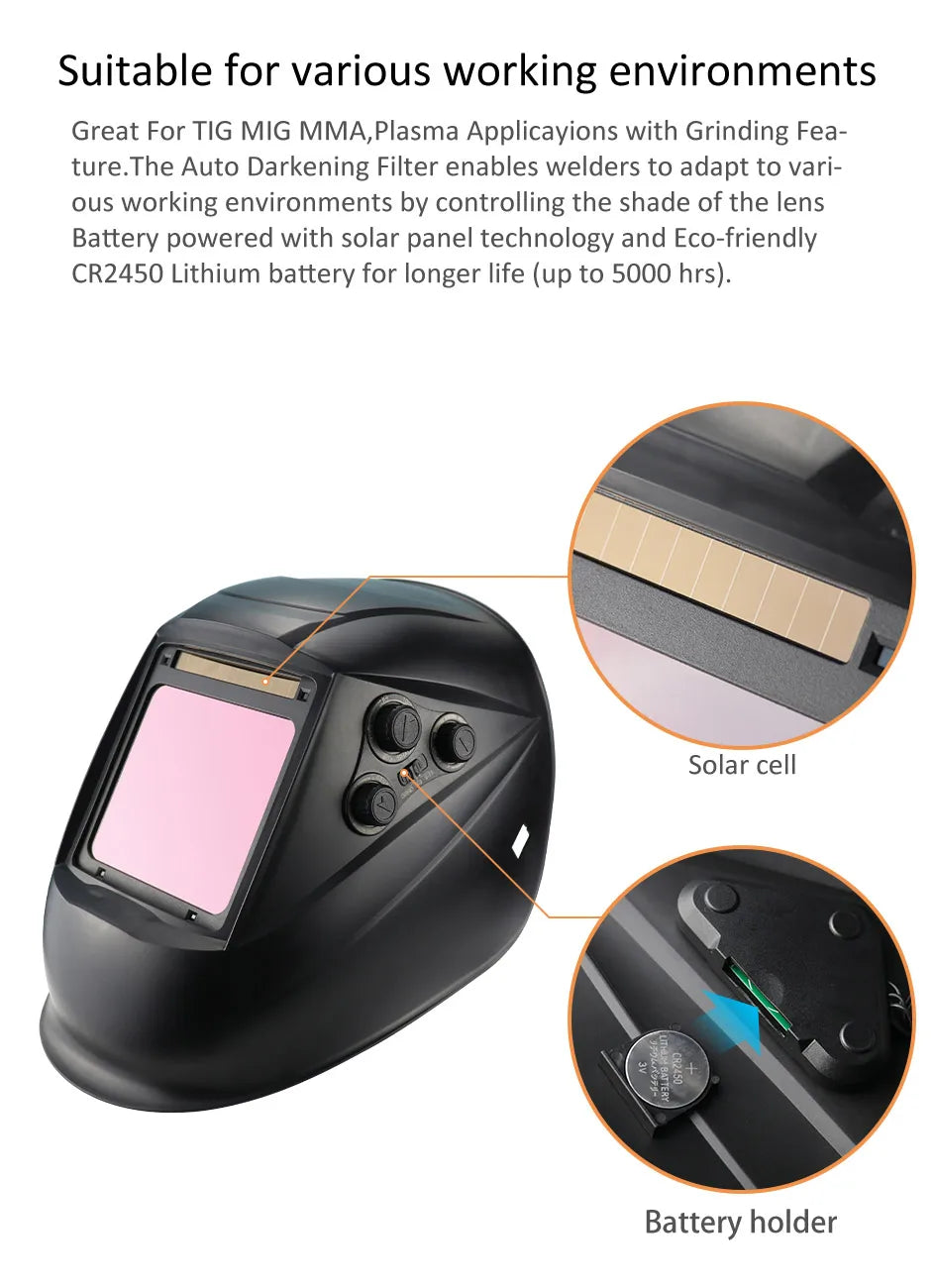 Big View Filter Welding Helmet Mask Goggles 1112 Welder Cap Large Windows 1/30000s Auto Darkening Welding Helmet mascara soldar