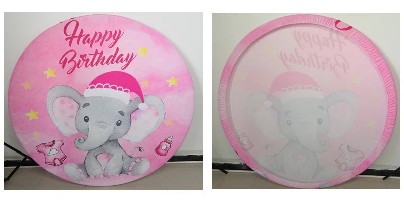 Pink Curtain Flowers Wedding Backdrop Baby Girl's Birthday Bar Mitzvah Portrait Photographic Background for Photo Studio Shoot