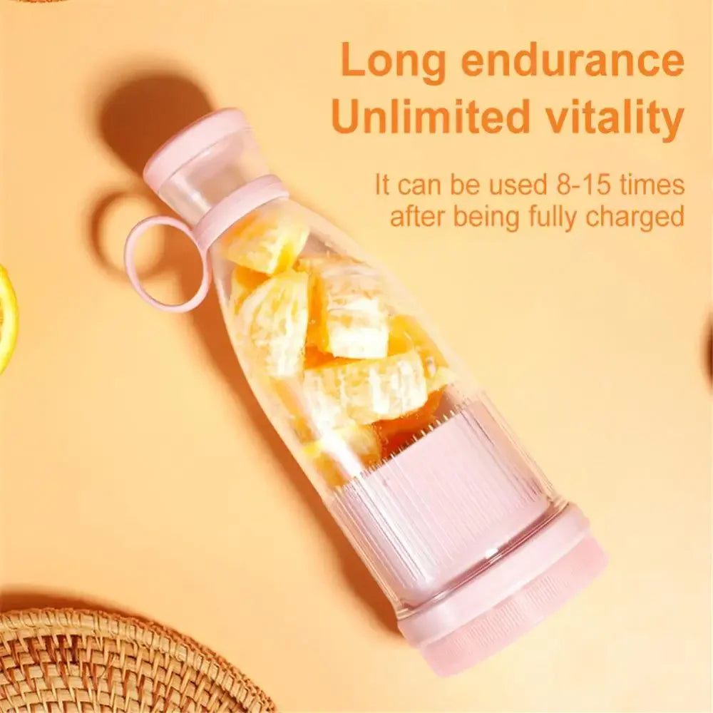 Portable Mini Stainless Steel USB-Chargeable Touch Control Blender Cup for On-the-Go Fruit Juicing and Outdoor Use