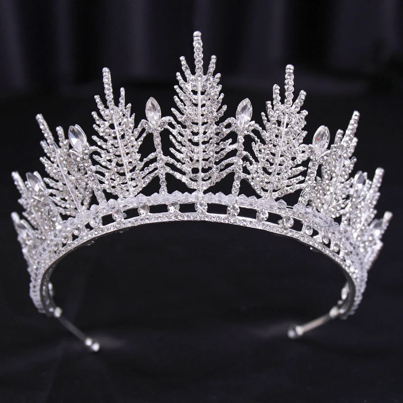 Bridal Wedding Hair Accessories Silver Crystal Hair crown alloy diamond crown women's fashion high-end atmospheric headdress
