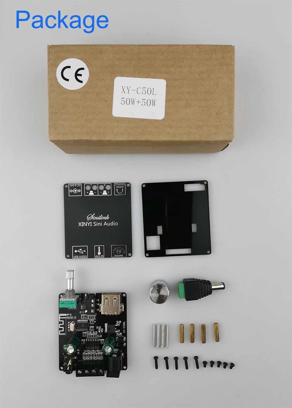 2*50W Bluetooth 5.0 Power Amplifier Class D Audio 10W~200W HiFi Stereo Wireless Music Player Mini USB Sound Card App Digital AMP