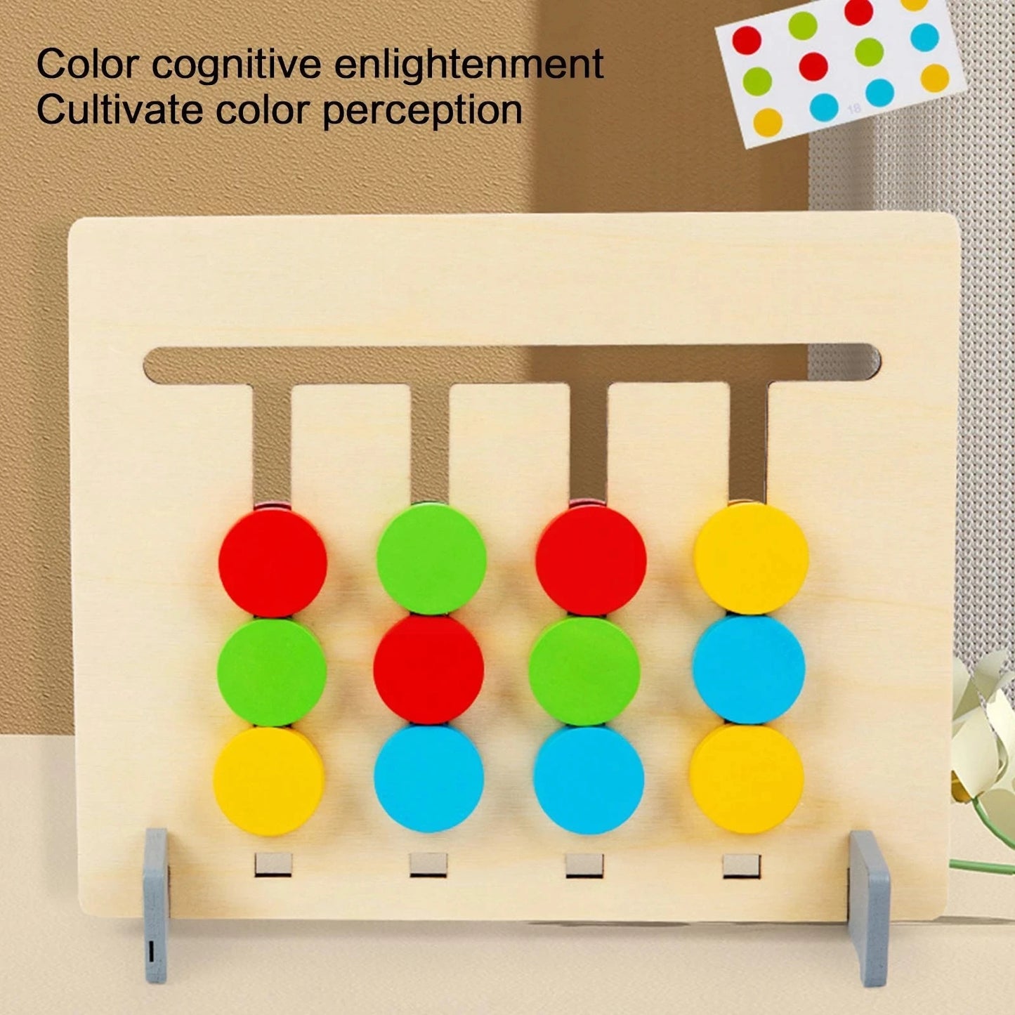 Wooden Math Educational Connect Four Color Line up Classic Double Sided Matching Game Logical Reasoning Training Montessori Toys