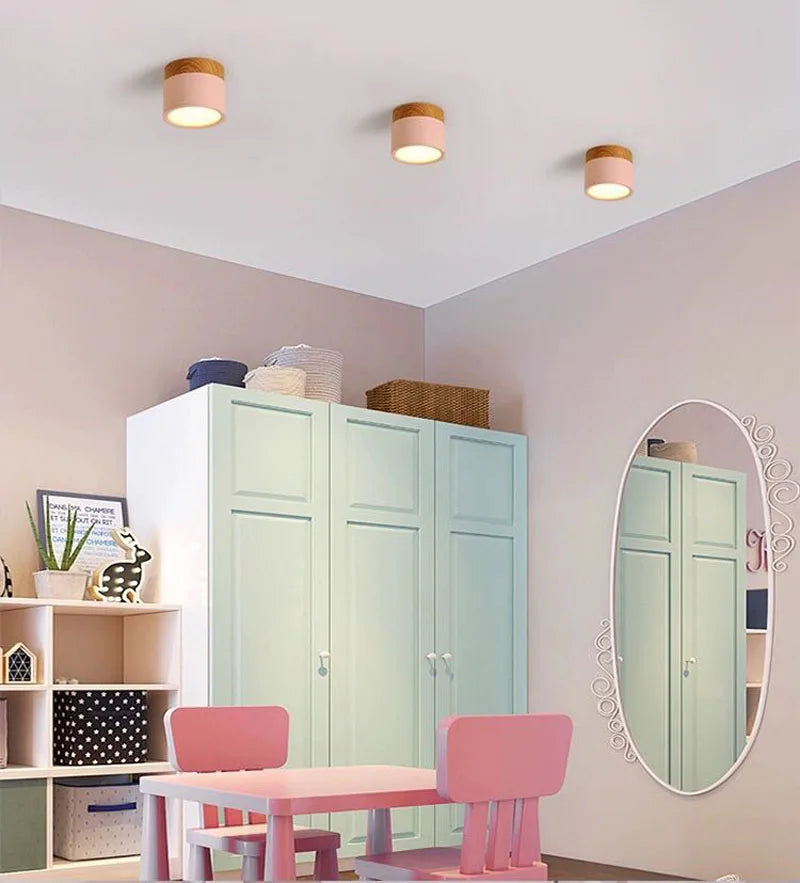 LED Downlight dimmable 5W 7W 9W12W15W Nordic wood modern Led surface mounted ceiling light spotlight, interior decoration light