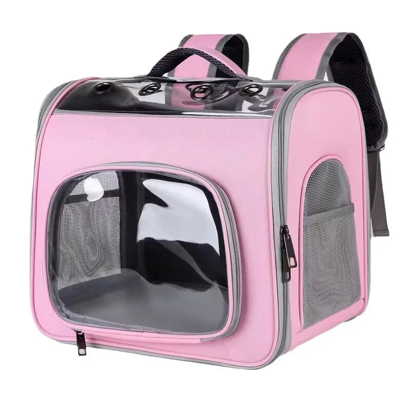 Large-Capacity Transparent Double-Shoulder Foldable Space Capsule Backpack for Outdoor Use Portable Pet Carrier