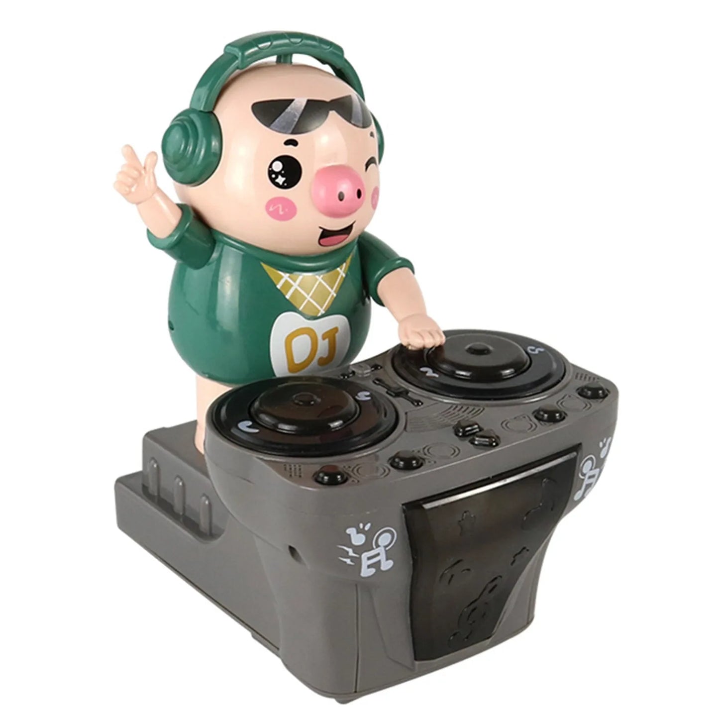 DJ DJing Pig Toy Dynamic Music Light Electric Swing Pig Dancing Little Cute Pig Children's Toy  Funny Christmas Gifts