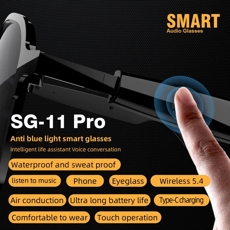 New Fashion SG-11 Smart Sunglasses Polarized Glasses Portable Music Stereo Wireless Headphone Sports Riding Sunglasses Earphones