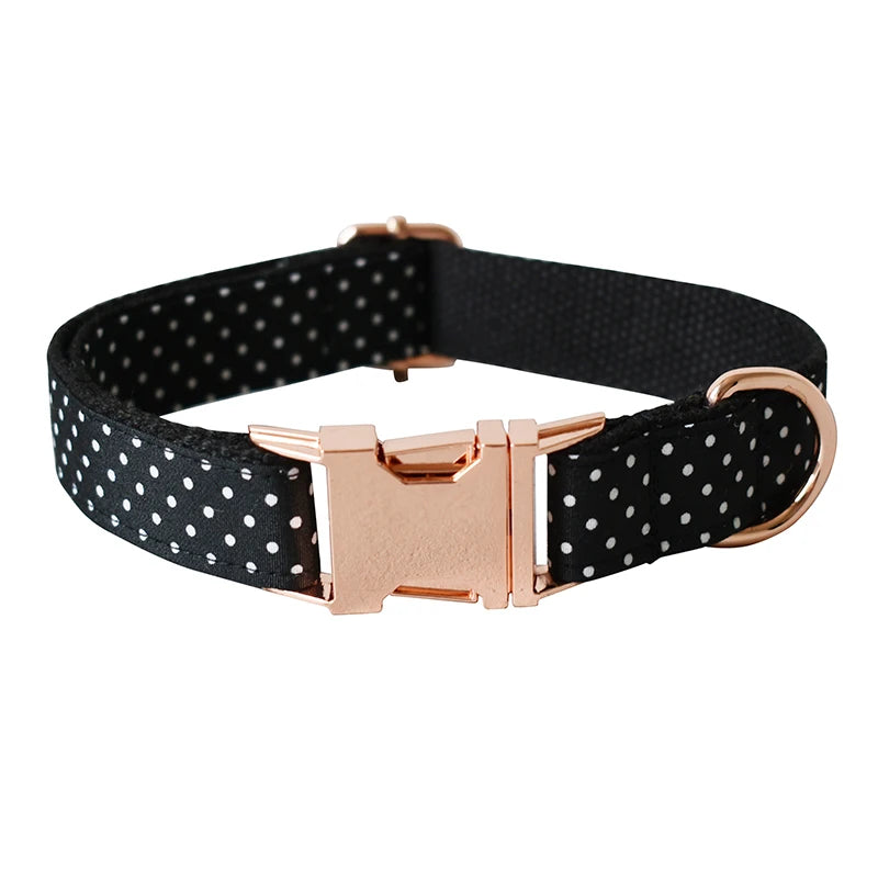 New rose gold metal adjustable buckles bow tie dog collar for small big dog labrador pet puppy collar leash straps Zzkdot 02